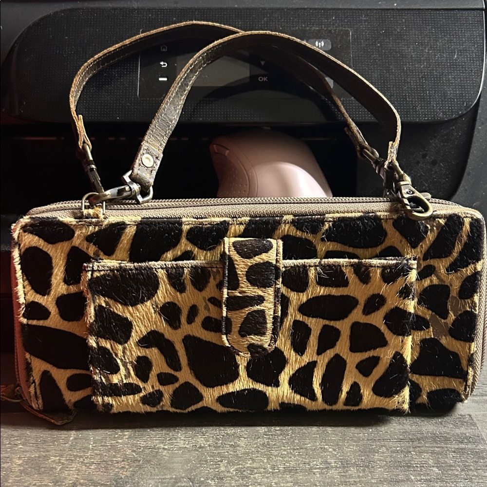 Myra Bag Leopard Leather Hairon Urban‎ Quest Wallet Handbag Purse Preowned